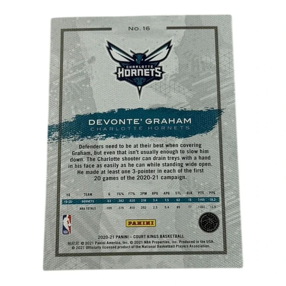 Devonte Graham 2020-21‎ Panini Court Kings Basketball Card Charlotte Hornets